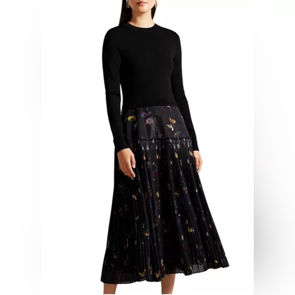 Ted Baker Dresses & Skirts - NWT Ted Baker
Miiriam Mixed Media Pleated Midi Dress